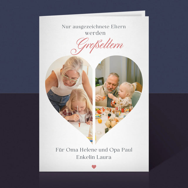 Fotocollage: Ausgezeichnete Eltern Werden Großeltern - Glückwunschkarte
