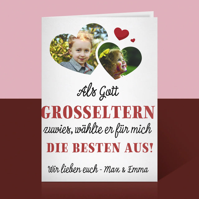 Fotocollage: Als Gott Großeltern Zuwies - Glückwunschkarte
