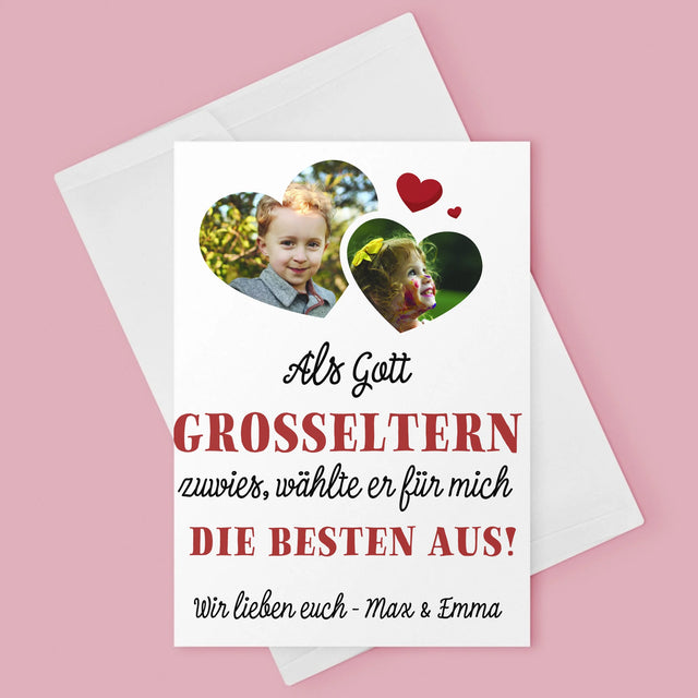 Fotocollage: Als Gott Großeltern Zuwies - Glückwunschkarte