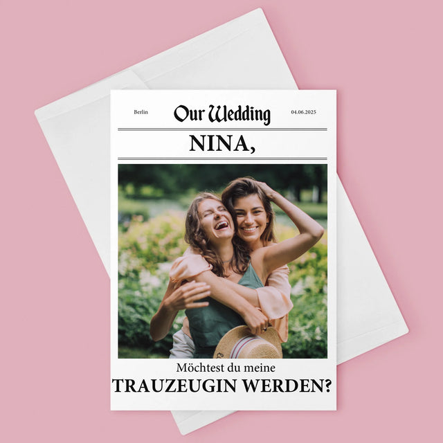 Foto Und Unterschrift: Our Wedding Trauzeugin - Glückwunschkarte