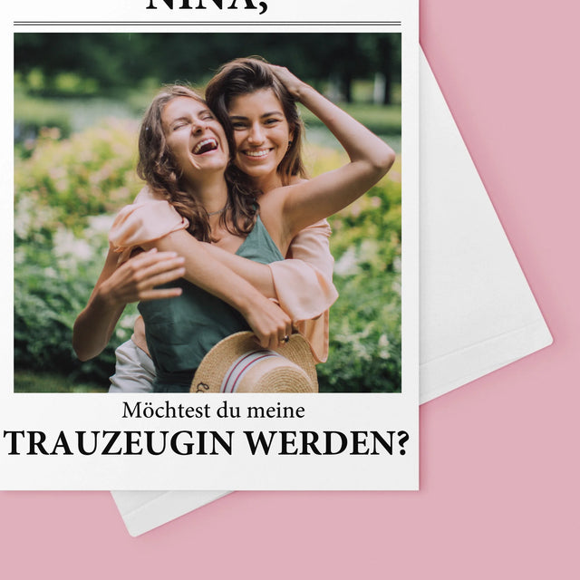 Foto Und Unterschrift: Our Wedding Trauzeugin - Glückwunschkarte