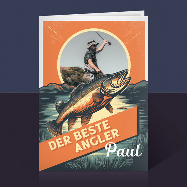 Foto Und Unterschrift: Der Beste Angler - Glückwunschkarte