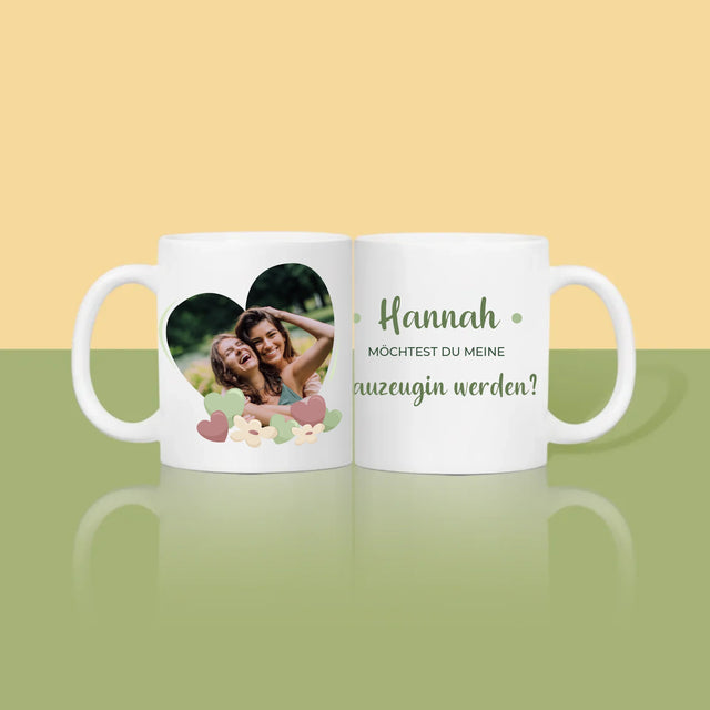 Foto Und Unterschrift: Willst Du Mein Trauzeugin Werden?  - Tasse