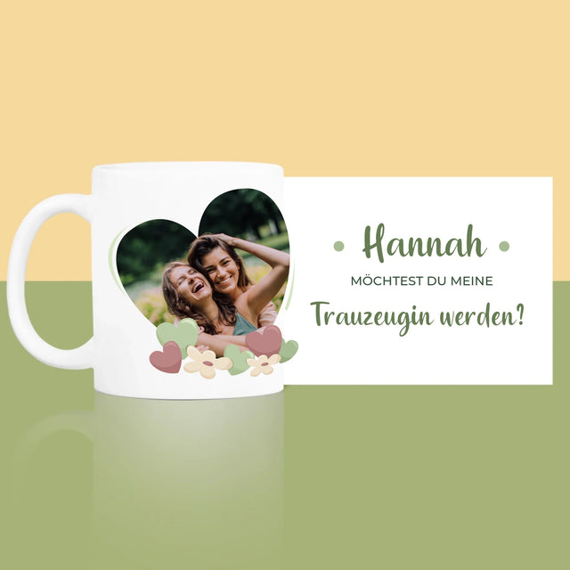 Foto Und Unterschrift: Willst Du Mein Trauzeugin Werden?  - Tasse