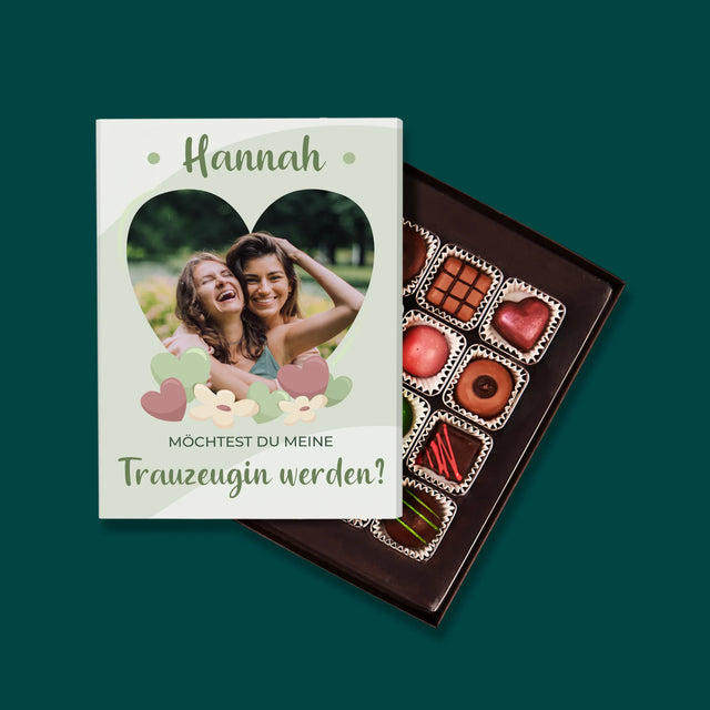 Foto Und Unterschrift: Willst Du Mein Trauzeugin Werden?  - Pralinen