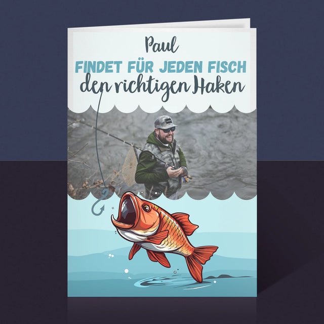 Foto Und Unterschrift: Den Haken Finden - Glückwunschkarte