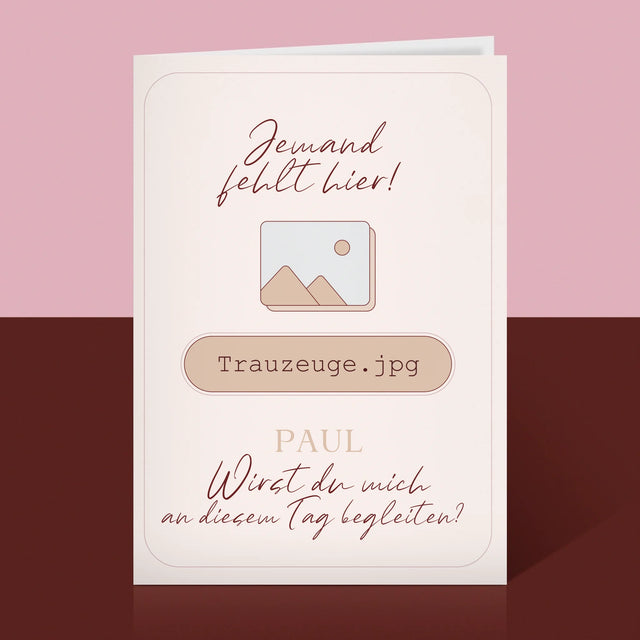 Name Und Unterschrift: Jemand Fehlt - Trauzeuge - Glückwunschkarte