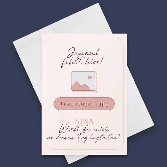 Name Und Unterschrift: Jemand Fehlt - Trauzeugin - Glückwunschkarte