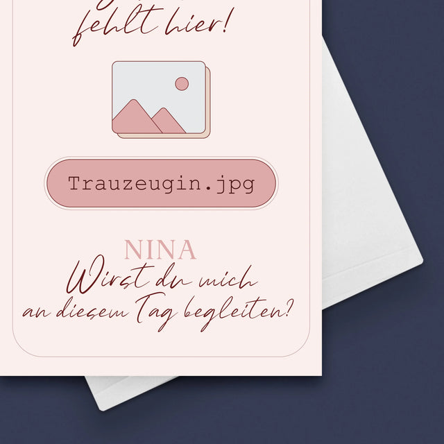 Name Und Unterschrift: Jemand Fehlt - Trauzeugin - Glückwunschkarte