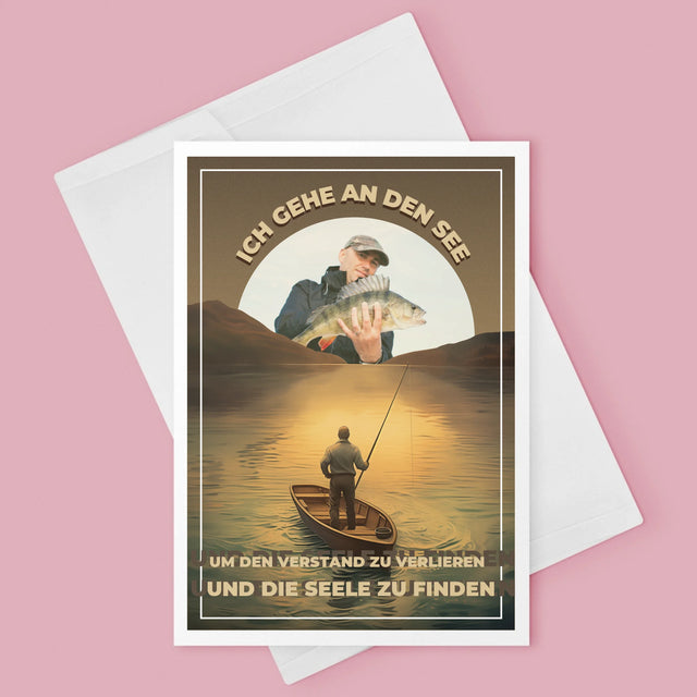 Foto Und Unterschrift: Ich Gehe An Den See - Glückwunschkarte