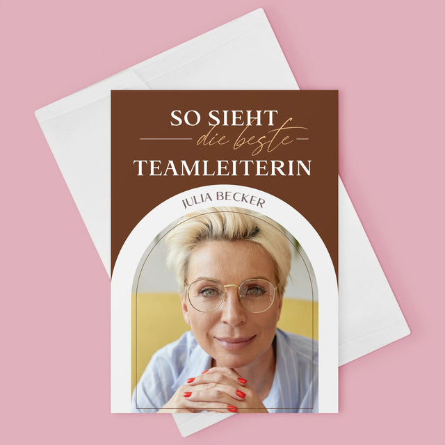 Foto Und Unterschrift: Bester Teamleiter - Glückwunschkarte
