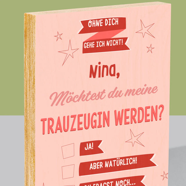 Name Und Unterschrift: Ohne Dich Gehe Ich Nicht - Druck Auf Holz