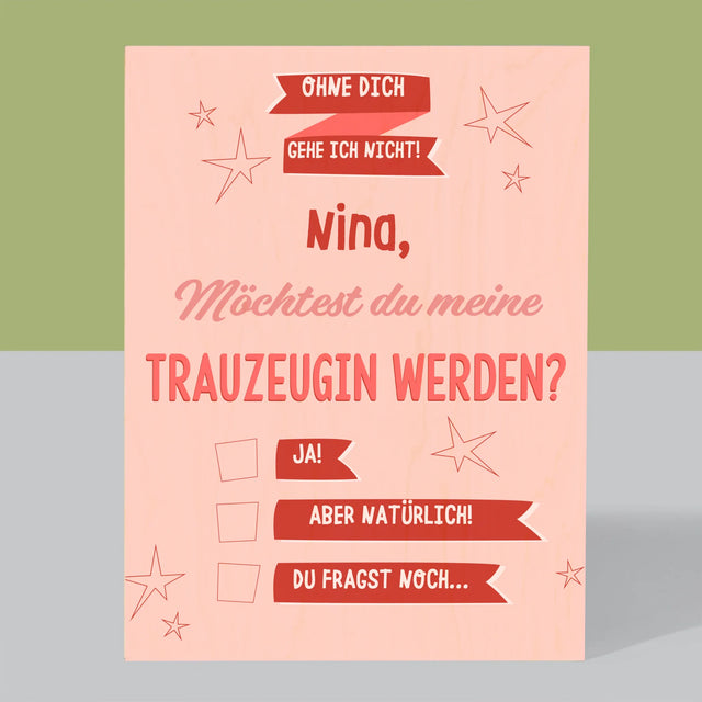 Name Und Unterschrift: Ohne Dich Gehe Ich Nicht - Druck Auf Holz