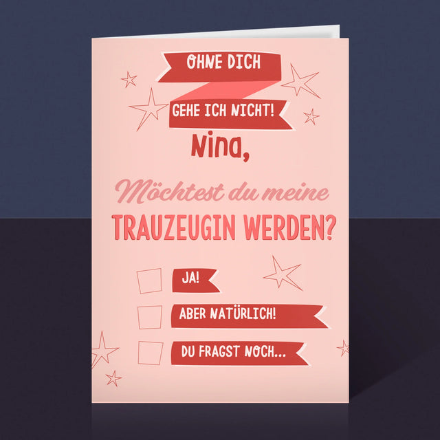 Name Und Unterschrift: Ohne Dich Gehe Ich Nicht - Glückwunschkarte