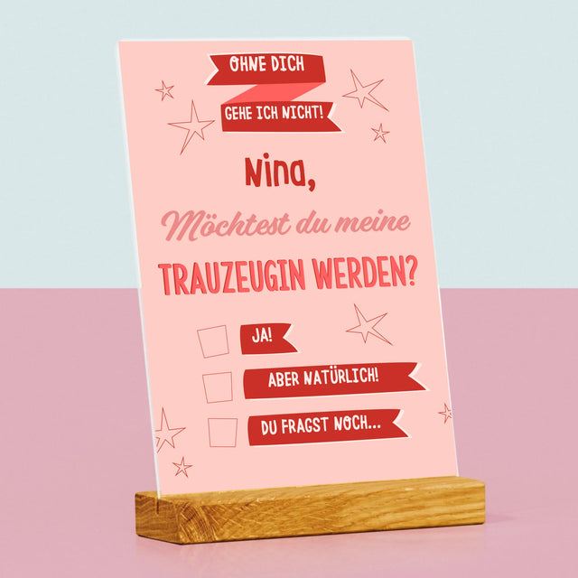 Name Und Unterschrift: Ohne Dich Gehe Ich Nicht - Druck Auf Acrylglas