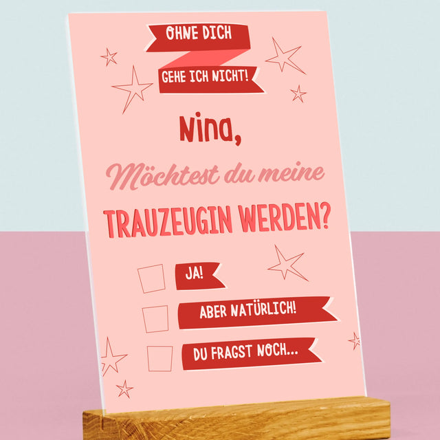 Name Und Unterschrift: Ohne Dich Gehe Ich Nicht - Druck Auf Acrylglas