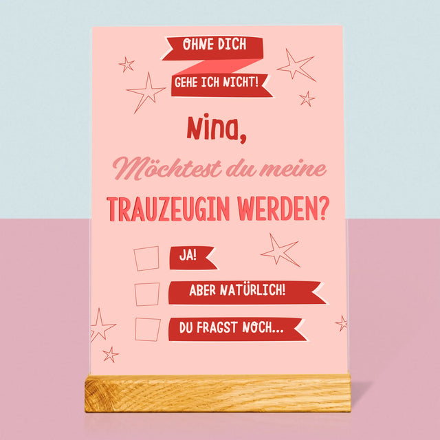 Name Und Unterschrift: Ohne Dich Gehe Ich Nicht - Druck Auf Acrylglas