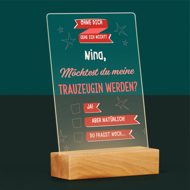 Name Und Unterschrift: Ohne Dich Gehe Ich Nicht - Druck Auf Acrylglas