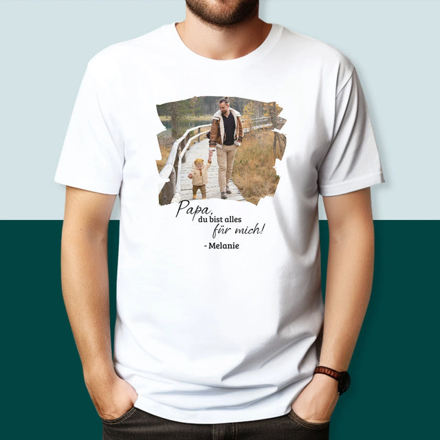 Foto Und Unterschrift: Glückwunschkarte Für Papa - T-Shirt Für Herren