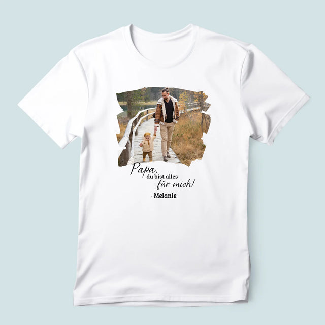 Foto Und Unterschrift: Glückwunschkarte Für Papa - T-Shirt Für Herren
