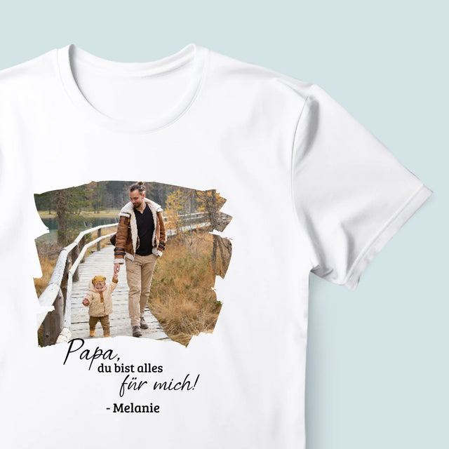 Foto Und Unterschrift: Glückwunschkarte Für Papa - T-Shirt Für Herren