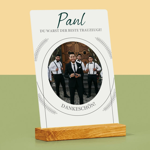 Foto Und Unterschrift: Du Warst Der Beste Trauzeuge - Druck Auf Acrylglas