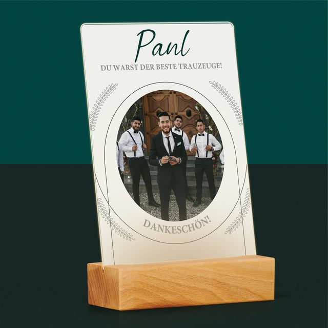 Foto Und Unterschrift: Du Warst Der Beste Trauzeuge - Druck Auf Acrylglas