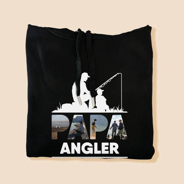 Buchstaben-Collage: Papa - Angler - Kapuzenpullover Für Herren