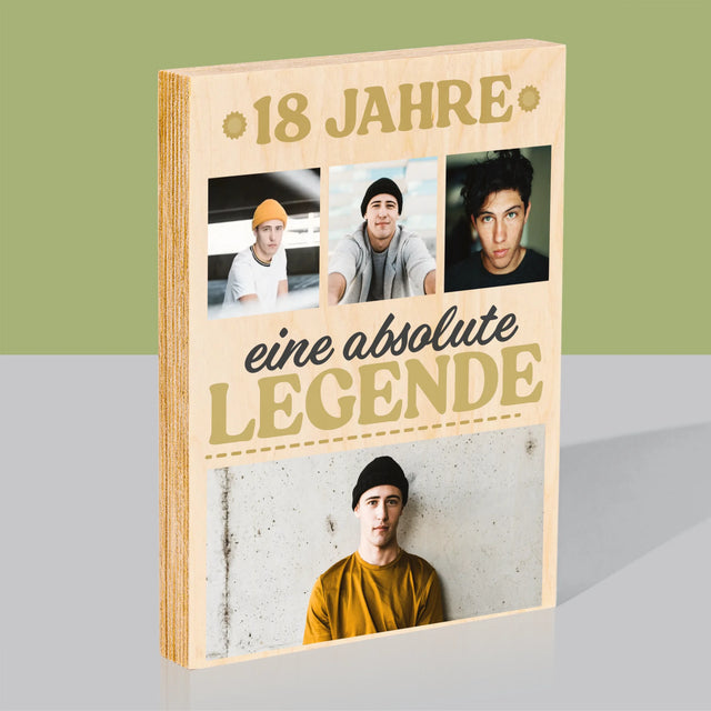 Fotocollage: 18 Jahre Als Legende - Druck Auf Holz