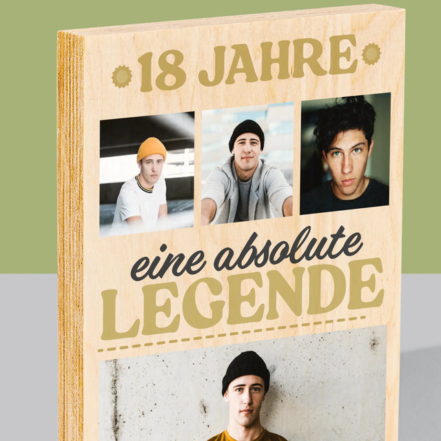 Fotocollage: 18 Jahre Als Legende - Druck Auf Holz