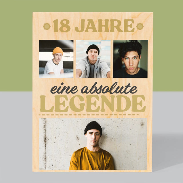 Fotocollage: 18 Jahre Als Legende - Druck Auf Holz