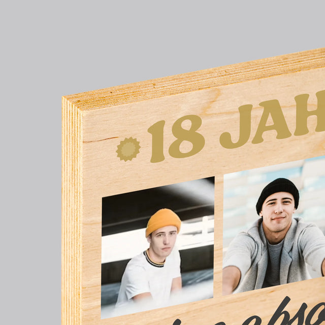 Fotocollage: 18 Jahre Als Legende - Druck Auf Holz