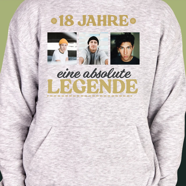 Fotocollage: 18 Jahre Als Legende - Kapuzenpullover Für Herren