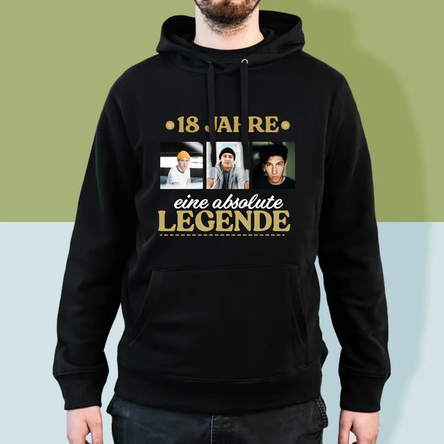 Fotocollage: 18 Jahre Als Legende - Kapuzenpullover Für Herren