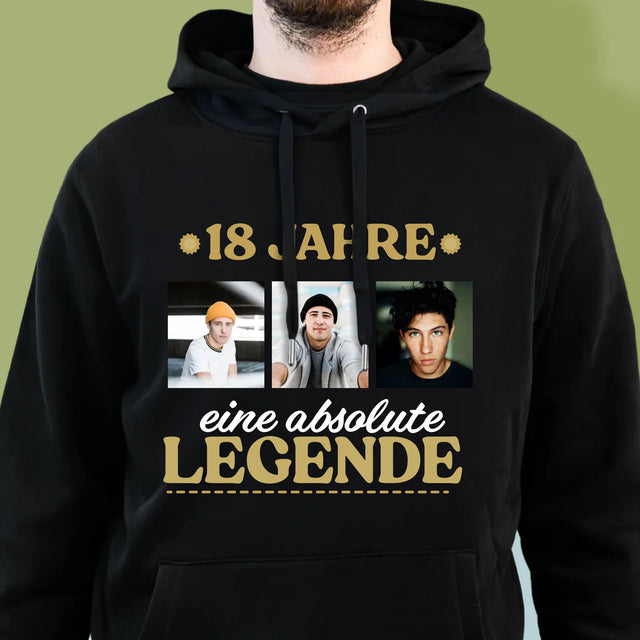 Fotocollage: 18 Jahre Als Legende - Kapuzenpullover Für Herren