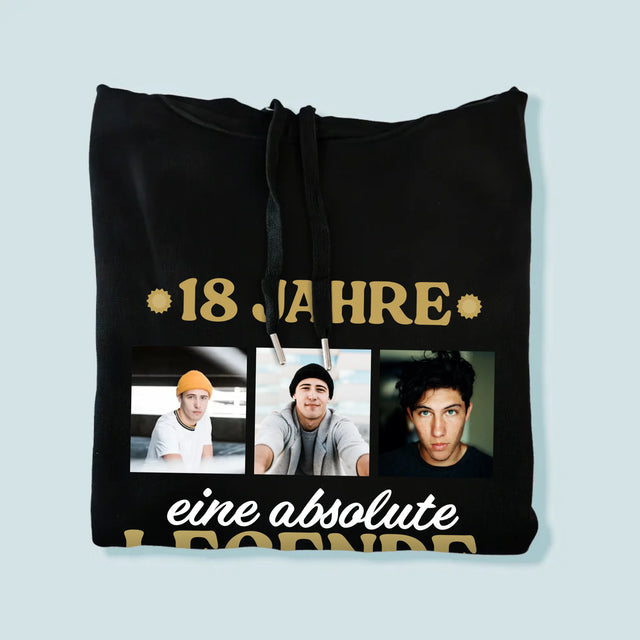 Fotocollage: 18 Jahre Als Legende - Kapuzenpullover Für Herren