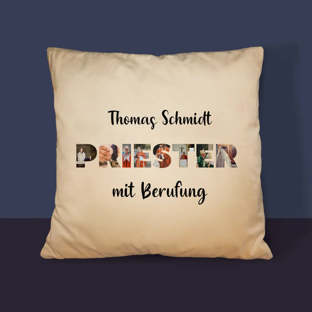 Buchstaben-Collage: Priester Aus Berufung - Kissen