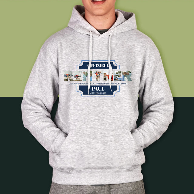 Buchstaben-Collage: Offiziell Im Ruhestand - Kapuzenpullover Für Herren