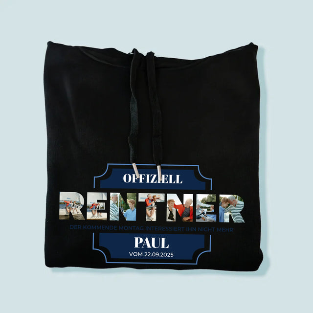 Buchstaben-Collage: Offiziell Im Ruhestand - Kapuzenpullover Für Herren