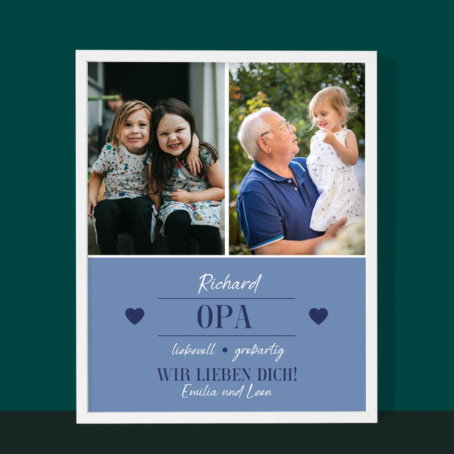 Fotocollage: Geliebter Opa - Druck Mit Rahmen 30X40