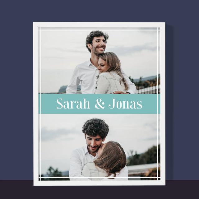 Fotocollage: Verliebte Namen - Druck Mit Rahmen 30X40