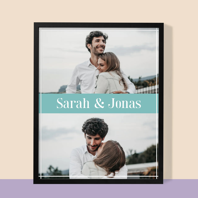 Fotocollage: Verliebte Namen - Druck Mit Rahmen 30X40
