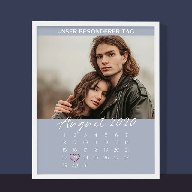 Foto Und Unterschrift: Unser Besonderer Tag - Druck Mit Rahmen 30X40