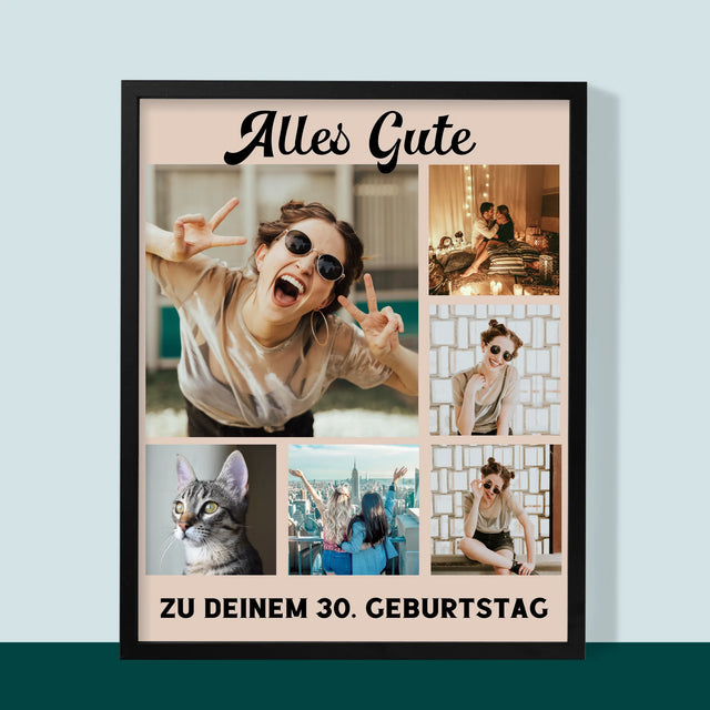 Fotocollage: Geburtstags-Collage - Druck Mit Rahmen 30X40