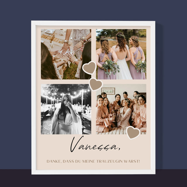 Fotocollage: Danke - Druck Mit Rahmen 30X40