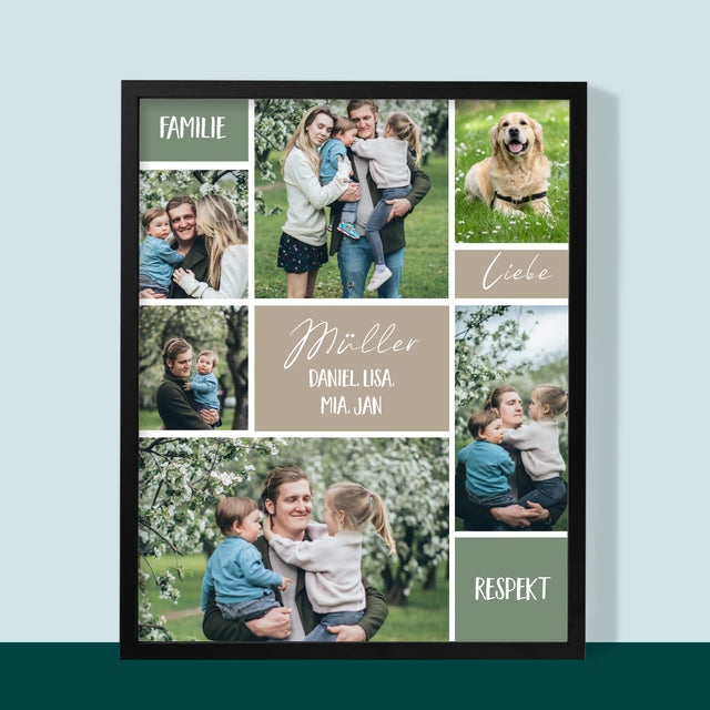 Fotocollage: Familie - Druck Mit Rahmen 30X40