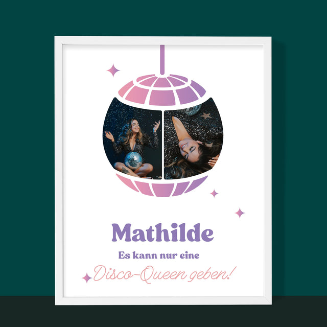 Fotocollage: Disco-Queen 2 Fotos - Druck Mit Rahmen 30X40