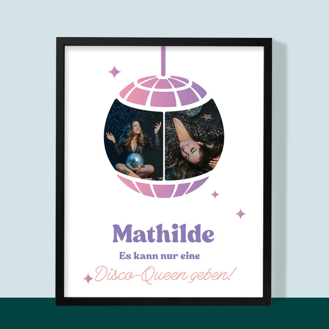 Fotocollage: Disco-Queen 2 Fotos - Druck Mit Rahmen 30X40