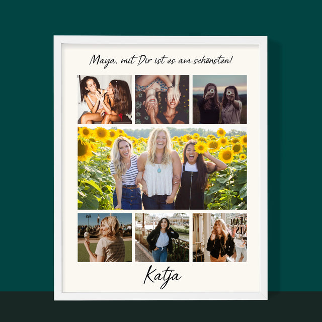 Fotocollage: Beste Freundin - Druck Mit Rahmen 30X40