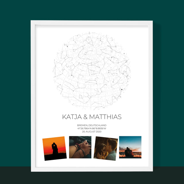 Sternkarte: Sternkarte: Unsere Sterne - Druck Mit Rahmen 30X40